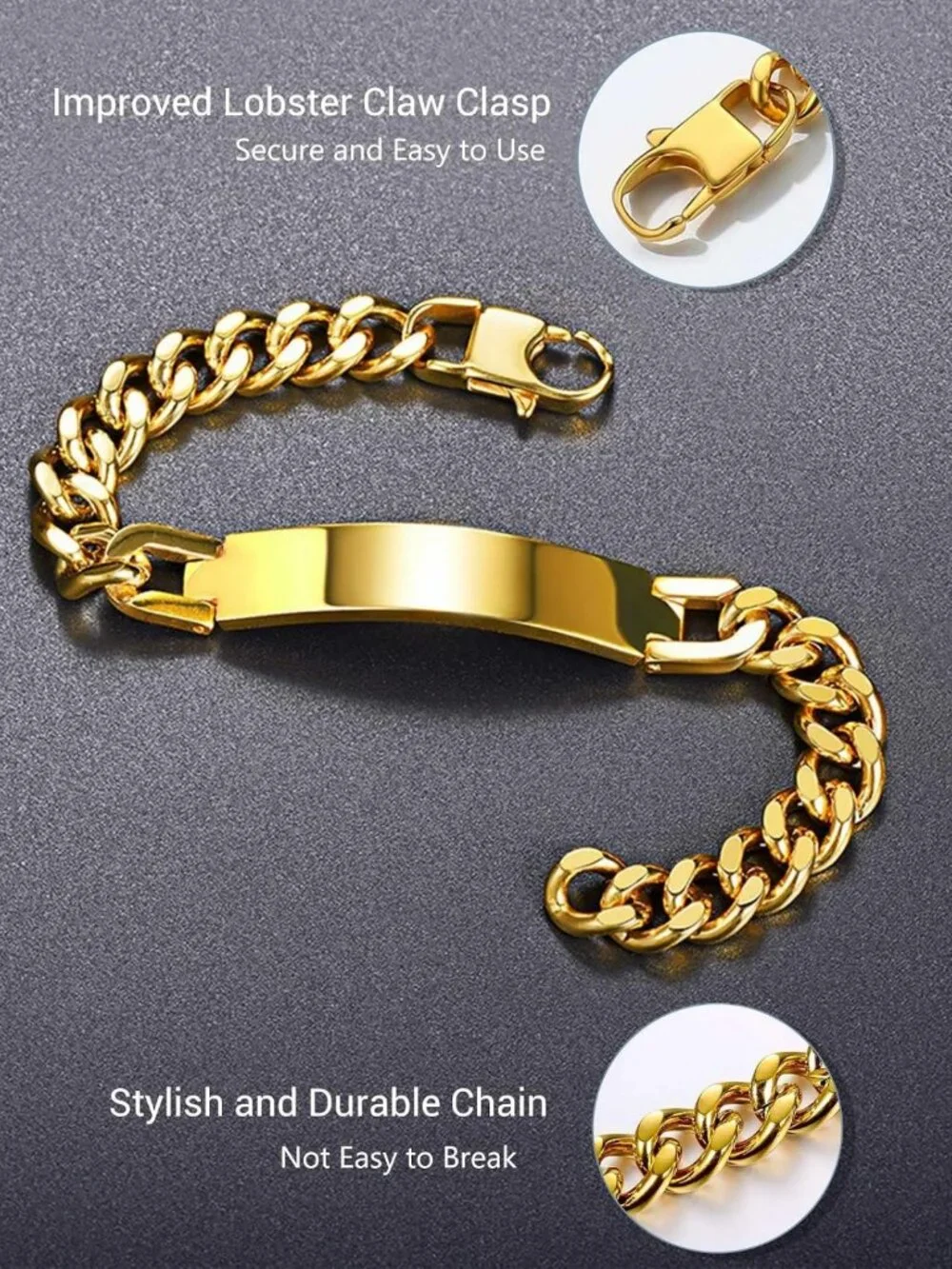 Personalized Engraved Stainless Steel Bracelets for Men & Women - Custom Name